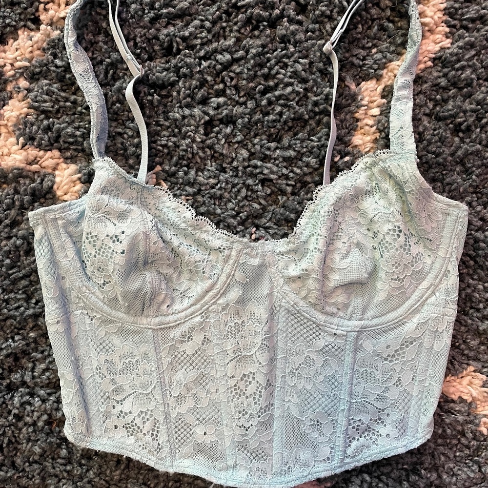 Gilly Hicks Hollister Lace Bustier Light Blue